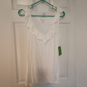 Lilly Pulitzer Nadel White Ruffle Top NWT XL MSRP $68